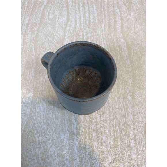 5 Vintage Pottery Coffee Cups / Mugs Unique Design with Wine Glass Style Base - Picture 13 of 16